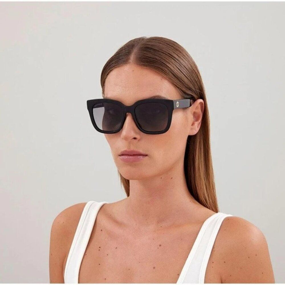 Gucci Women Sunglasses Black / Pink Grey Square GG1338S 006 NEW AUTHENTIC - Picture 12 of 14